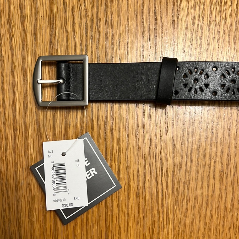 Black Leather Belt Size ML